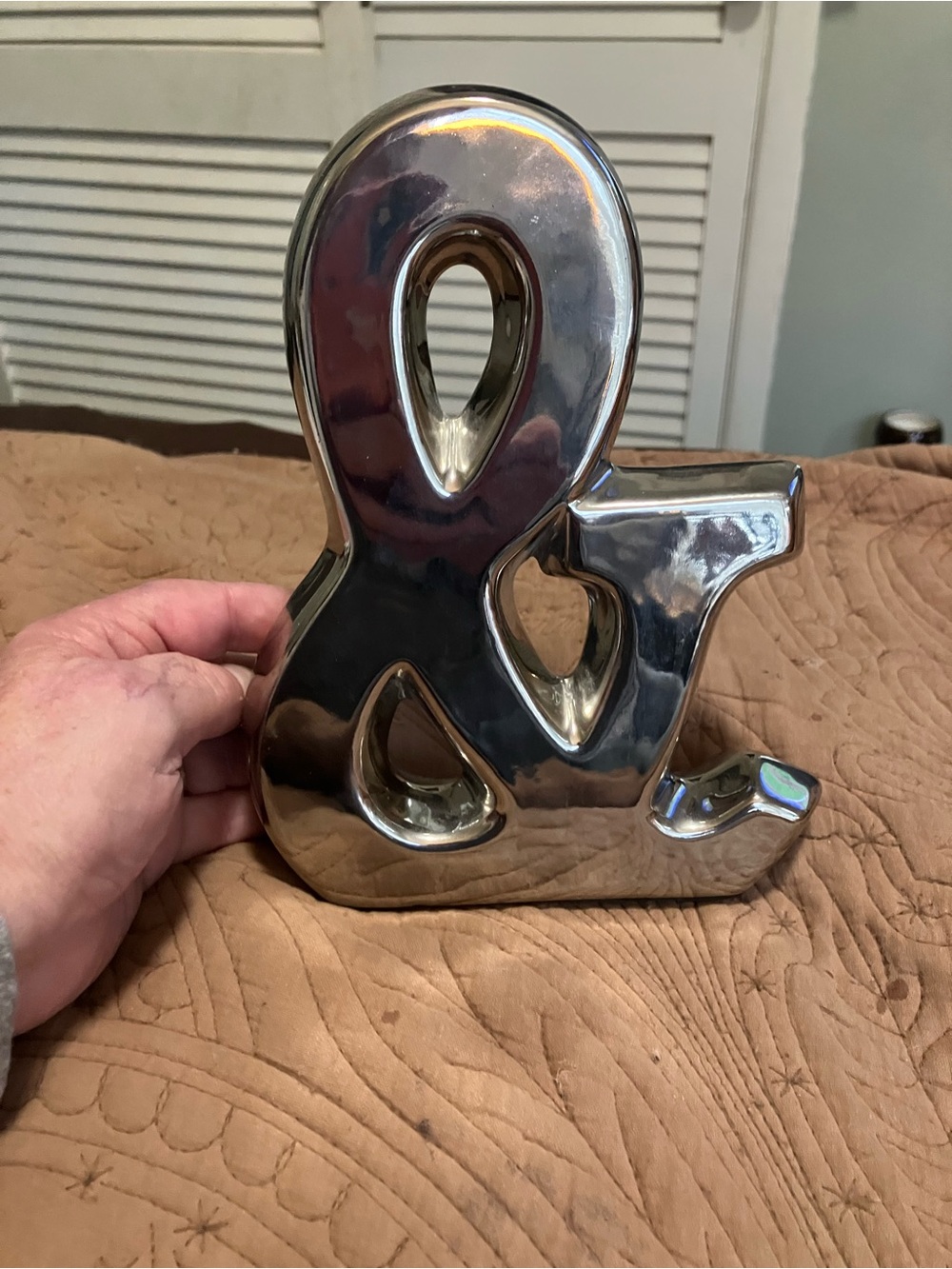 NWT Pier 1 Chrome Ampersand Decorative Accent